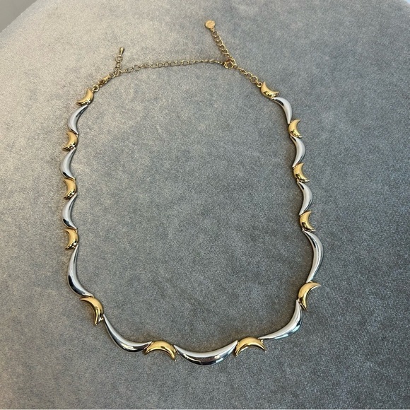 Fac Fifth Avenue Collection gold and silver tone half moon shaped necklace - Picture 1 of 11